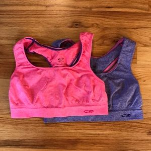 Champion sports bras lot of 2, pink and purple